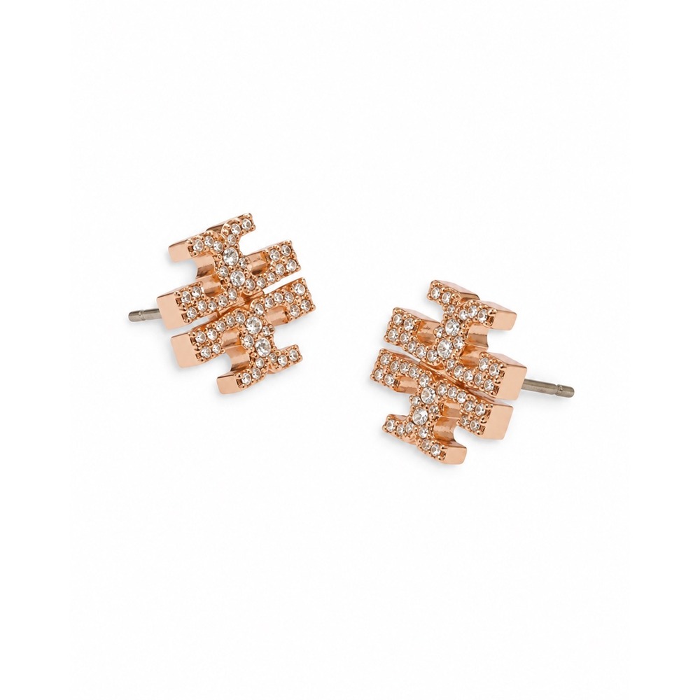 NWT Icon Pave Stud Earrings in Rose Gold / MSRP $100 / Dustbag included